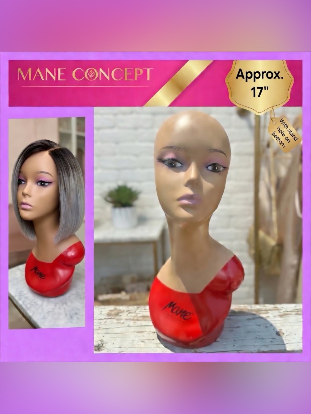 Mane Concept Salon Wig Mannequin Bust - Boutique Display Model
